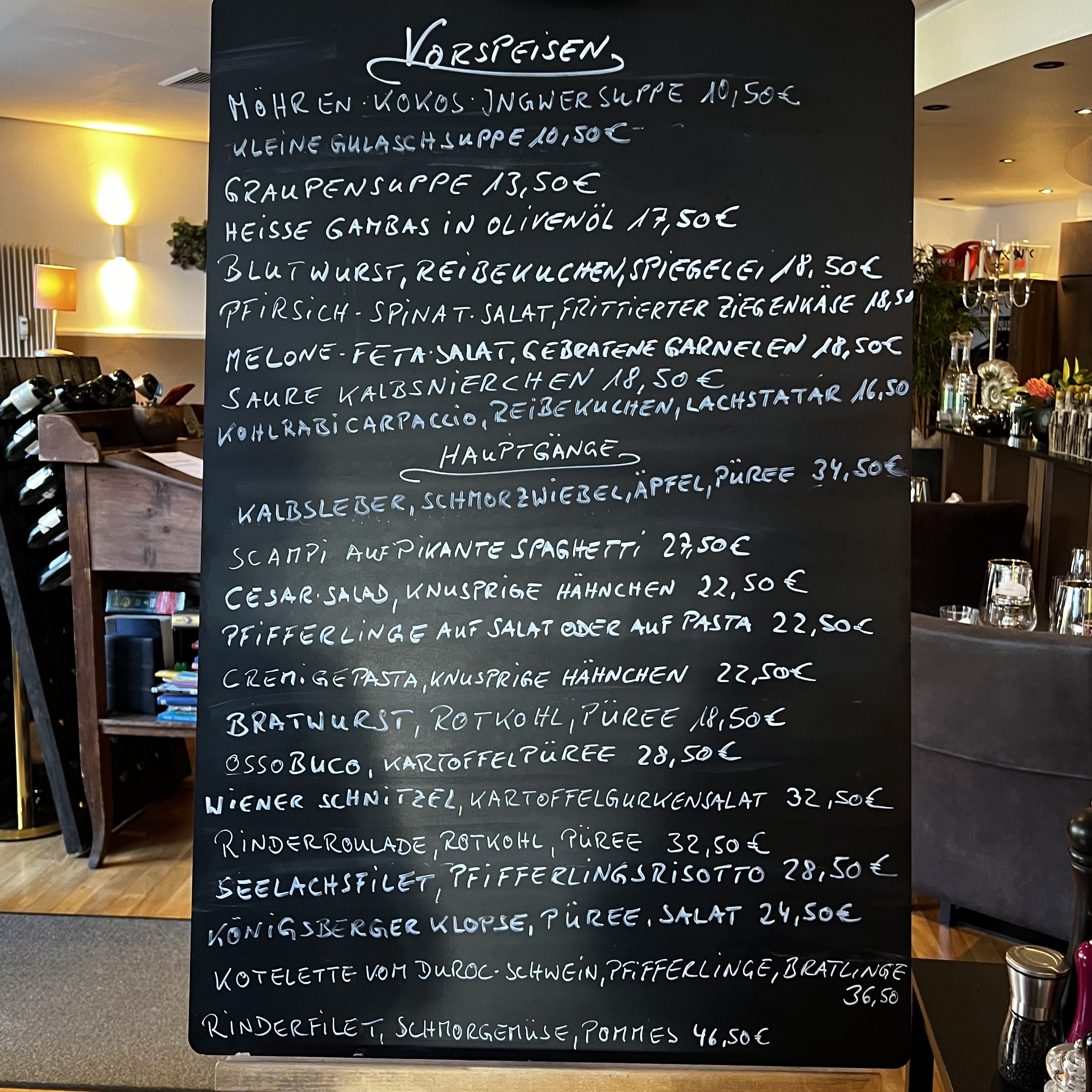 Tageskarte Restaurant Richartz