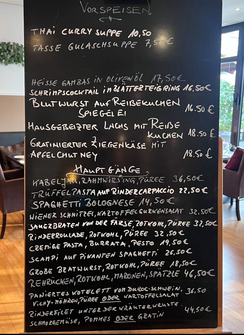 Tageskarte Restaurant Richartz