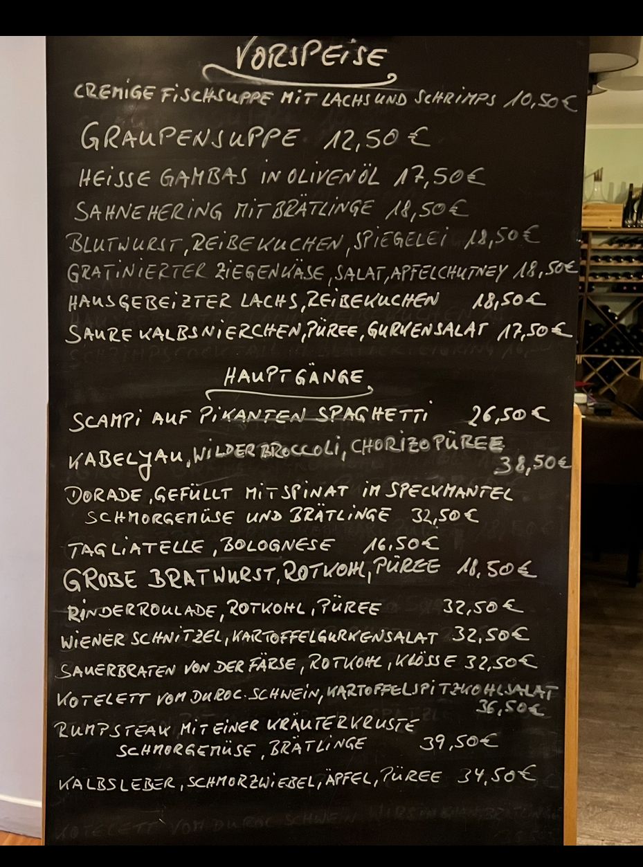 Tageskarte Restaurant Richartz