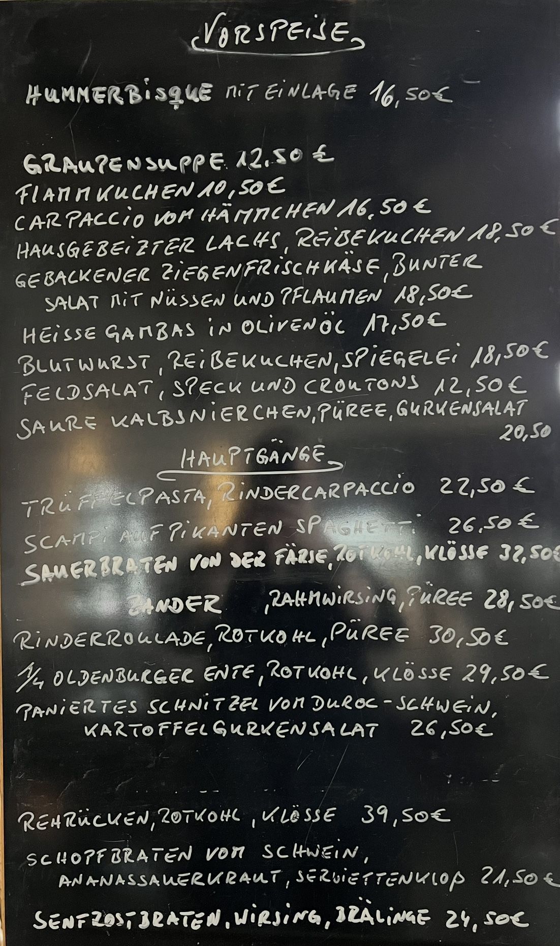 Tageskarte Restaurant Richartz